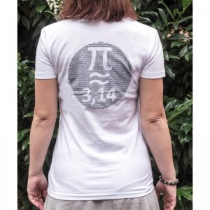 Pí tričko, dámské, bílé n. černé, dvojková soustava