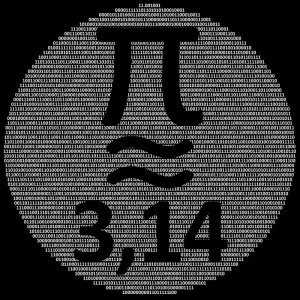 Pí tričko, univerzální, bílé n. černé, dvojková soustava