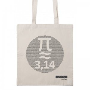 Bavlněná taška s motivem pí, podtisk desítková soustava